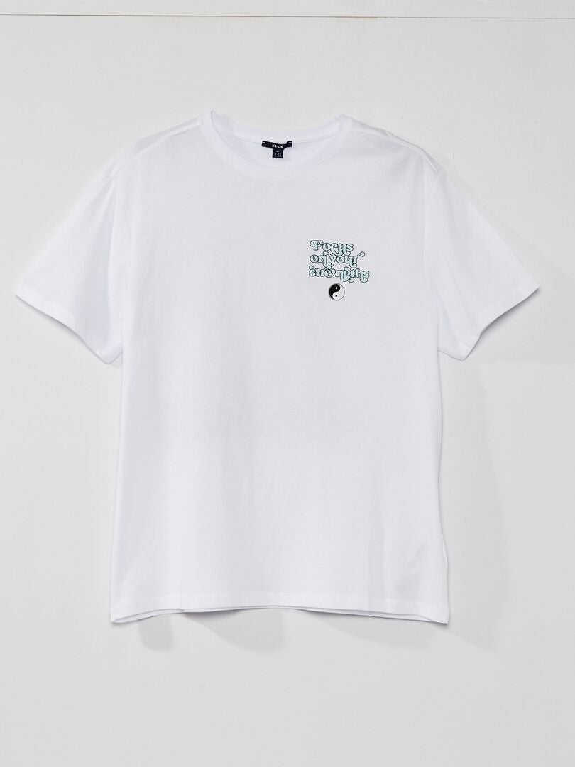 T-shirt met print wit - Kiabi