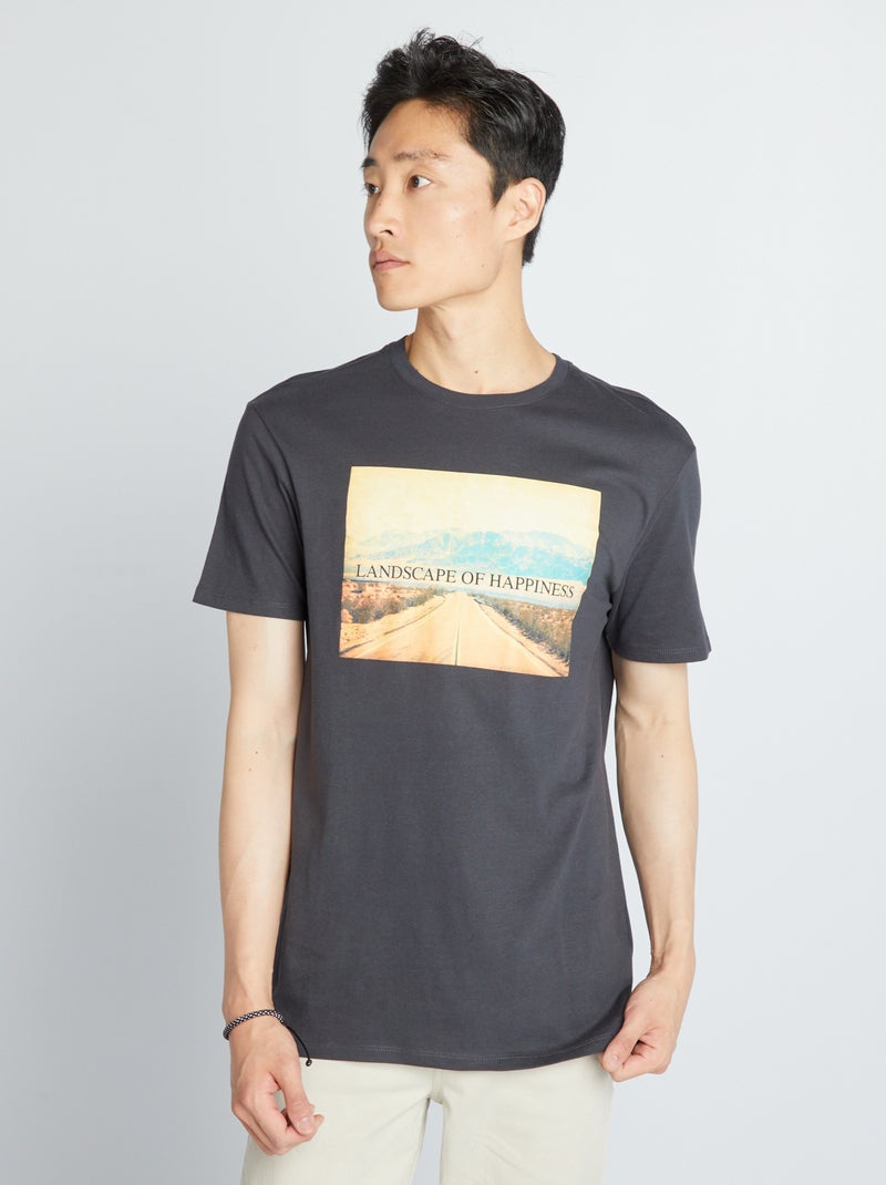 T-shirt met print ZWART - Kiabi