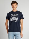T-shirt met 'Produkt'-print BLAUW - Kiabi