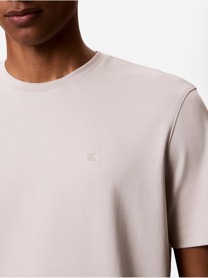 T-shirt met ronde hals - Calvin Klein Gebroken wit - Kiabi