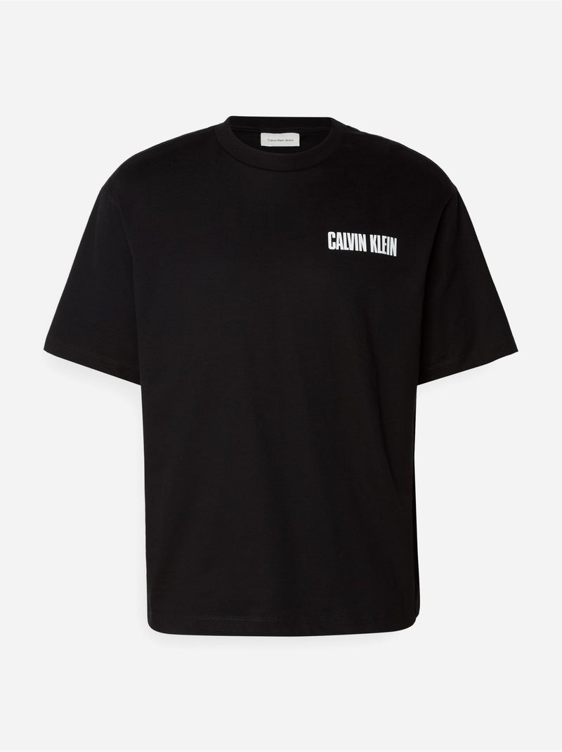 T-shirt met ronde hals - Calvin Klein Zwart - Kiabi