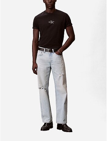 Calvin klein jeans heren t-shirt blauw 30s micro
