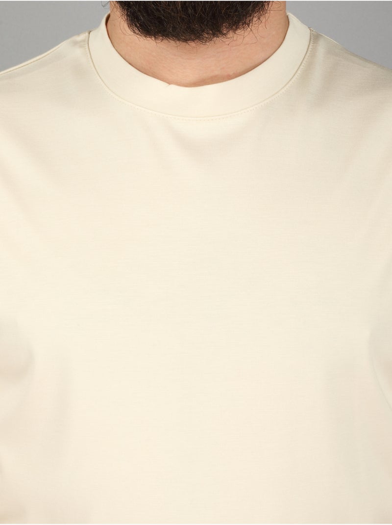 T-shirt met ronde hals - Frilivin Beige - Kiabi
