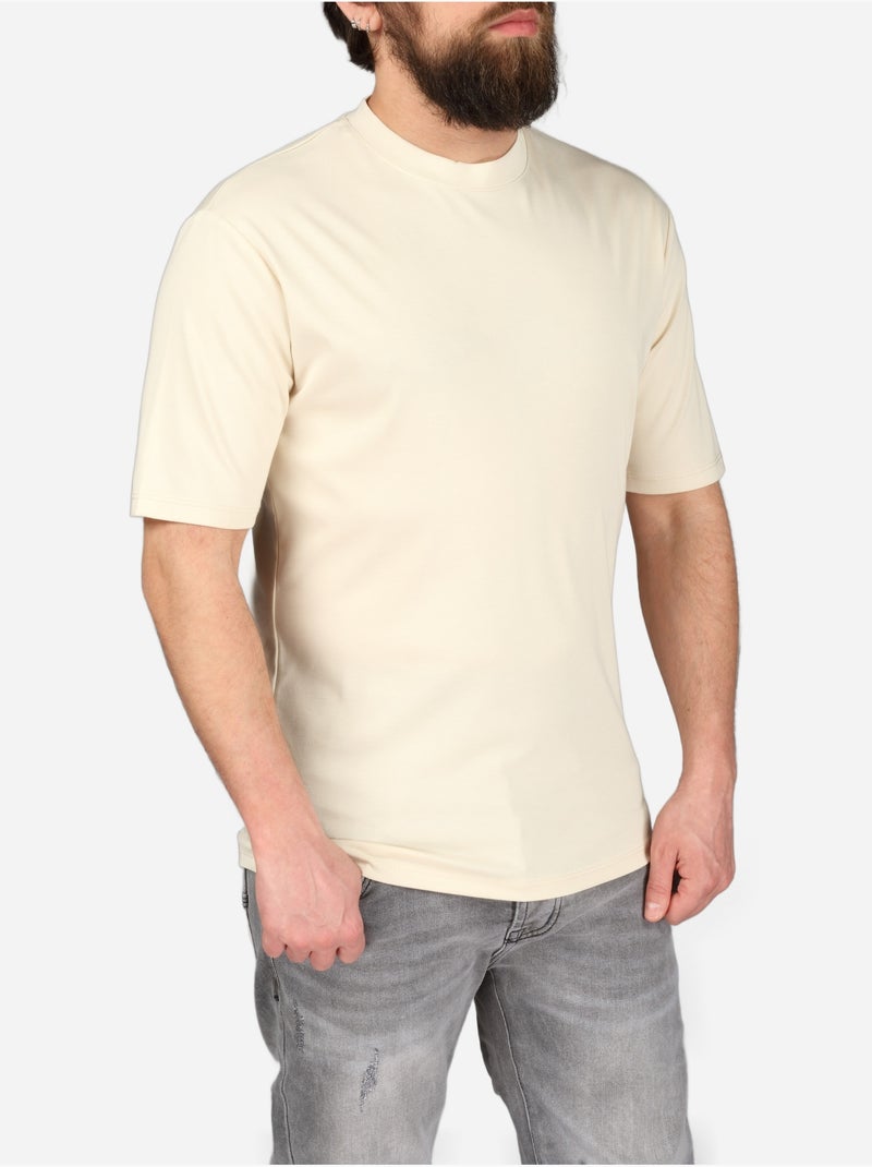 T-shirt met ronde hals - Frilivin Beige - Kiabi