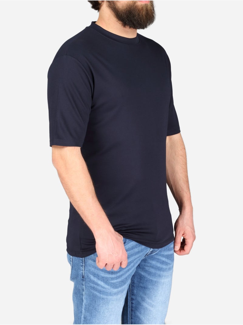 T-shirt met ronde hals - Frilivin Donkerblauw - Kiabi