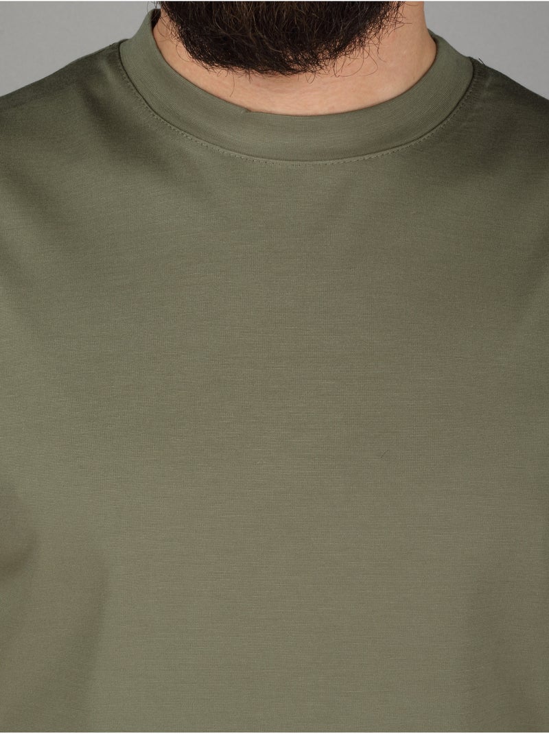 T-shirt met ronde hals - Frilivin Kaki - Kiabi