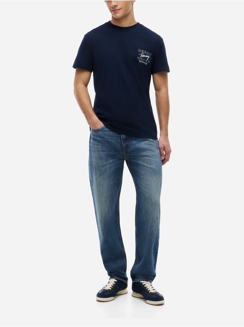 T-shirt met ronde hals - Tommy jeans Blauw - Kiabi