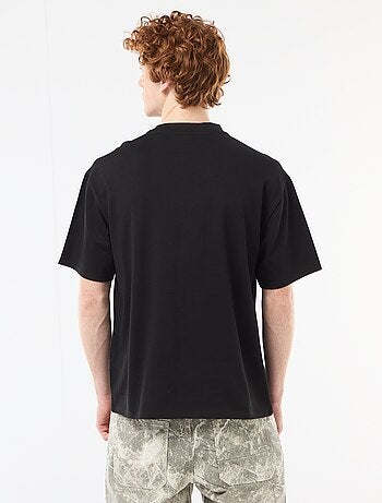 T-shirt met ronde hals en contrasterend borduursel