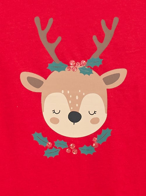 T-shirt met ronde hals en kerstprint - Kiabi