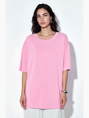 T-shirt met ronde hals en korte mouwen met splitdetail busem