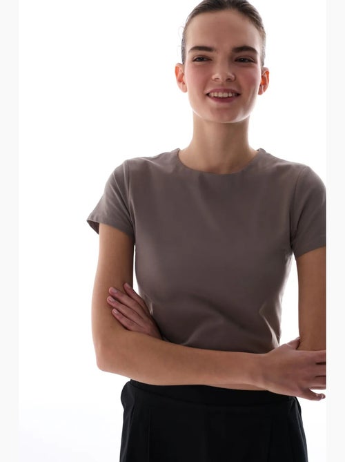 T-shirt met ronde hals en korte mouwen penti - Kiabi