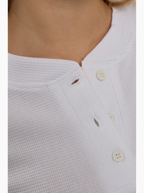 T-shirt met ronde hals en lange mouwen hiccup - Kiabi T-shirt met ronde hals en lange mouwen hiccup - Kiabi