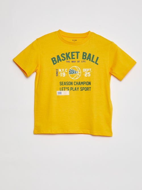 T-shirt met ronde hals en print - Kiabi