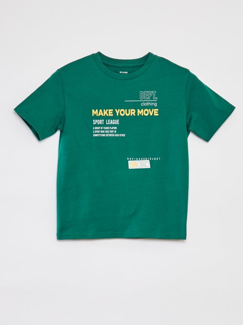 T-shirt met ronde hals en print - Kiabi