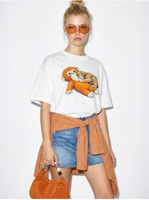 T-shirt met ronde hals en print, inclusief accessoire. Lucci - Kiabi