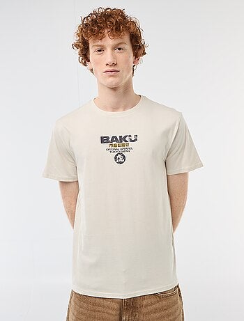 T-shirt met ronde hals en print van katoen