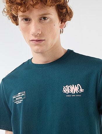 T-shirt met ronde hals en print van katoen