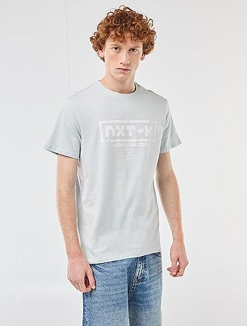 T-shirt met ronde hals en print van katoen