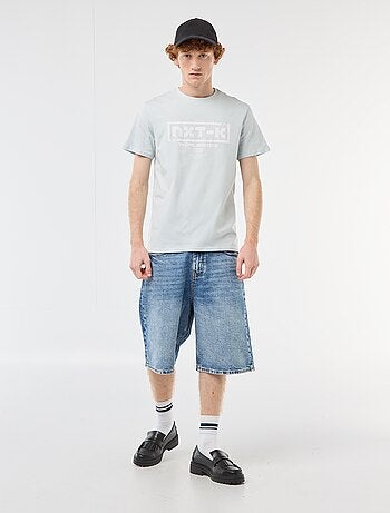 T-shirt met ronde hals en print van katoen