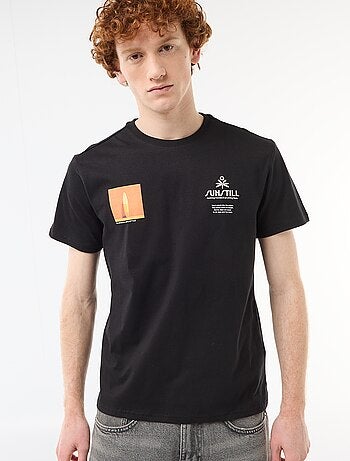 T-shirt met ronde hals en print van katoen