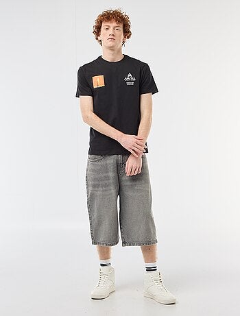 T-shirt met ronde hals en print van katoen