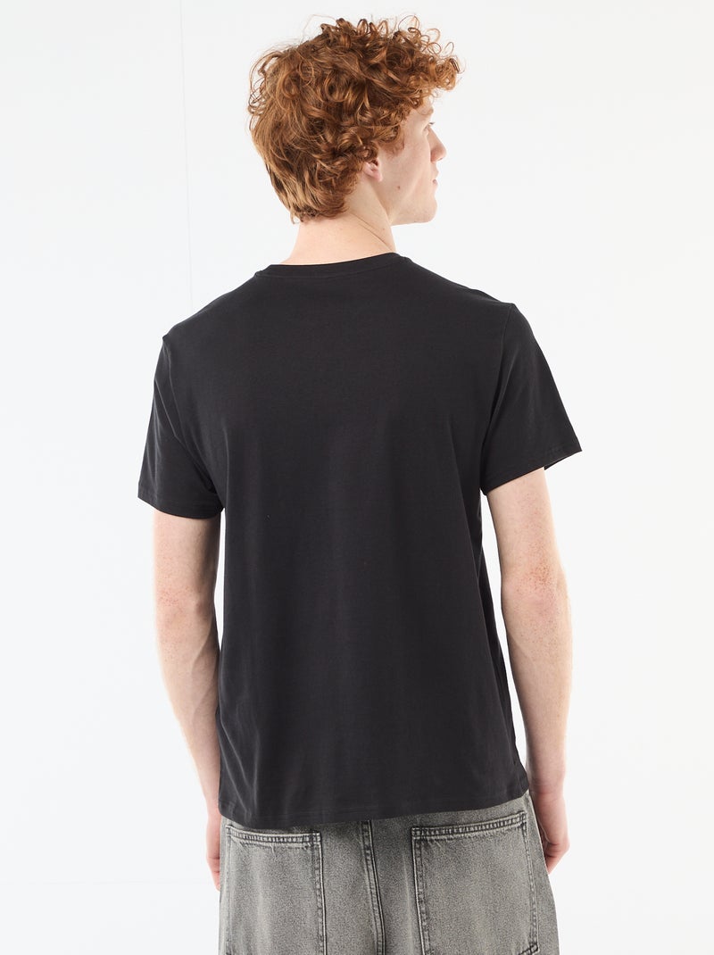 T-shirt met ronde hals en print van katoen Wit - Kiabi