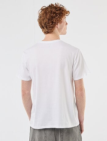 T-shirt met ronde hals en print van katoen