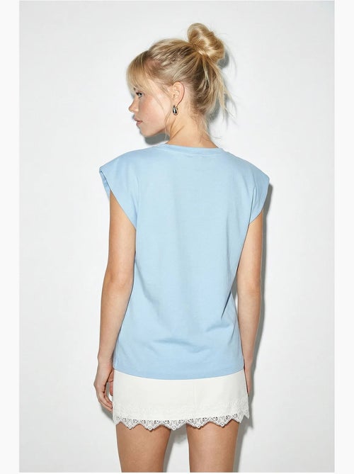T-shirt met ronde hals en uitsparing lucci - Kiabi