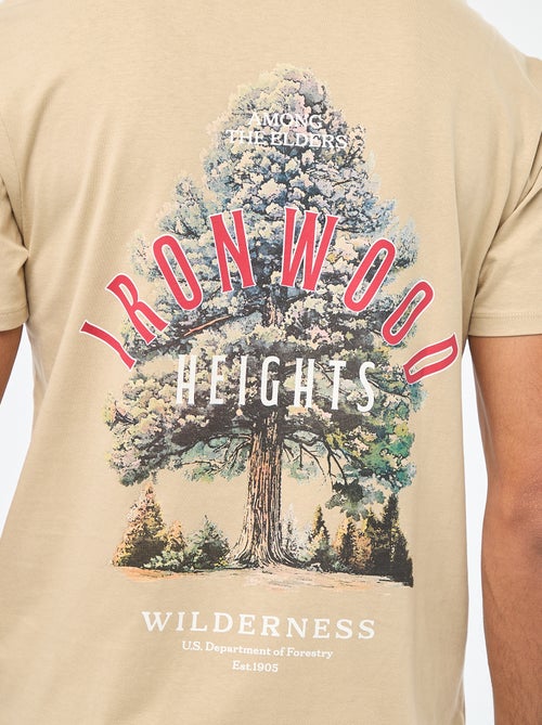 T-shirt met ronde hals, korte mouwen en print - Kiabi