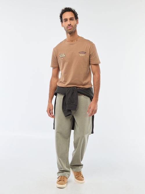 T-shirt met ronde hals, korte mouwen en print - Kiabi