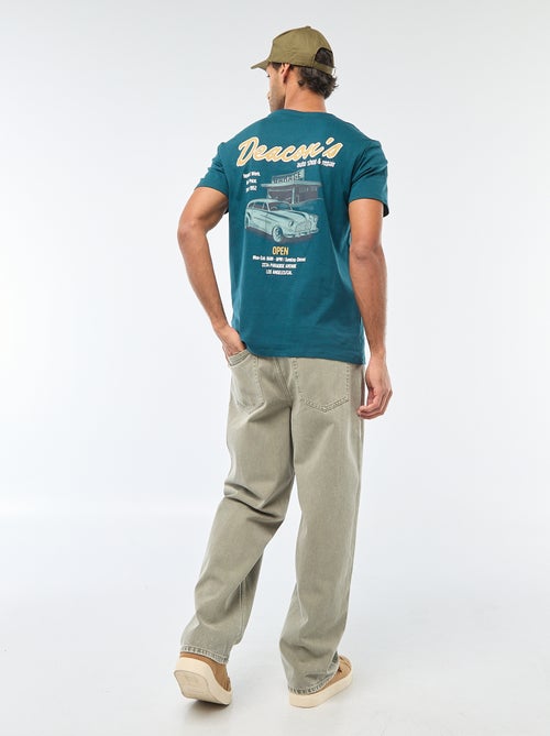 T-shirt met ronde hals, korte mouwen en print - Kiabi