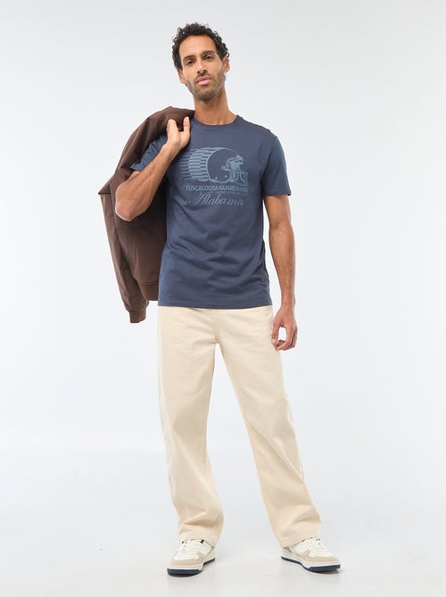 T-shirt met ronde hals, korte mouwen en print - Kiabi