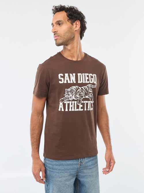 T-shirt met ronde hals, korte mouwen en print - Kiabi