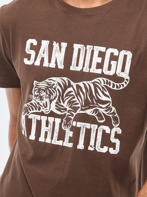 T-shirt met ronde hals, korte mouwen en print - Kiabi