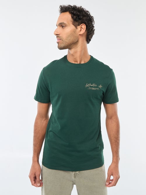 T-shirt met ronde hals, korte mouwen en print - Kiabi