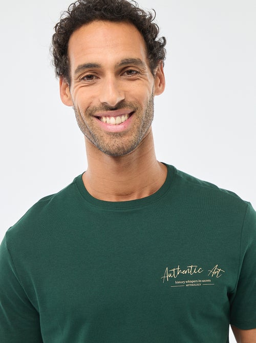 T-shirt met ronde hals, korte mouwen en print - Kiabi