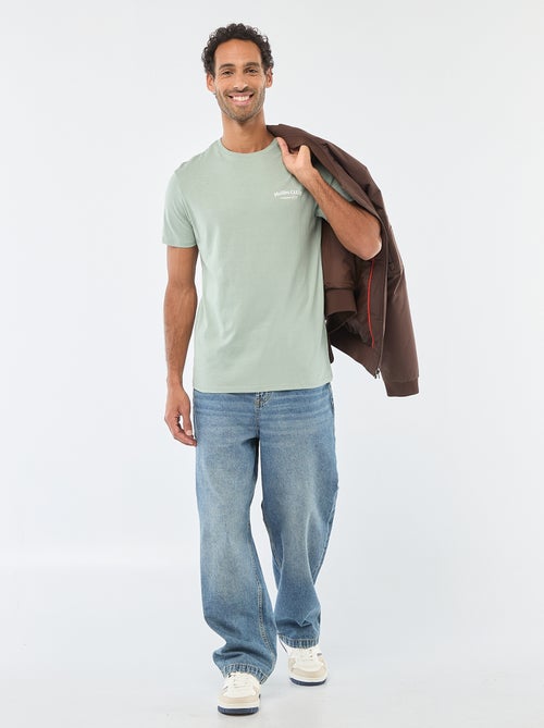 T-shirt met ronde hals, korte mouwen en print - Kiabi