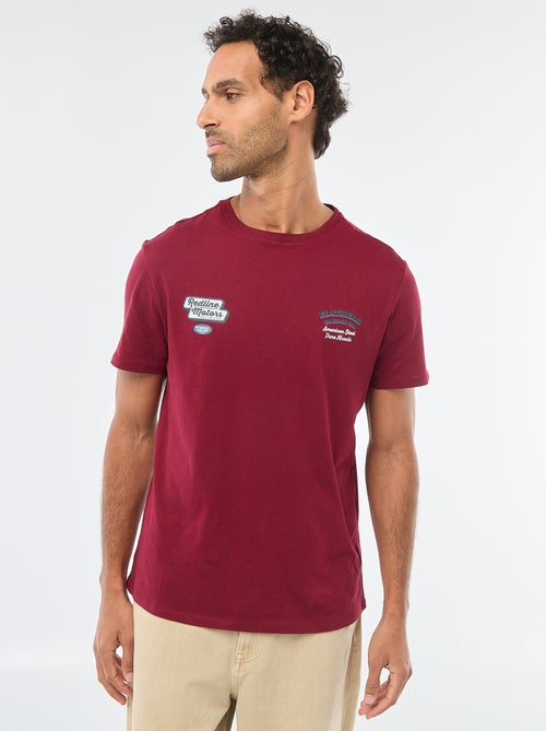 T-shirt met ronde hals, korte mouwen en print - Kiabi