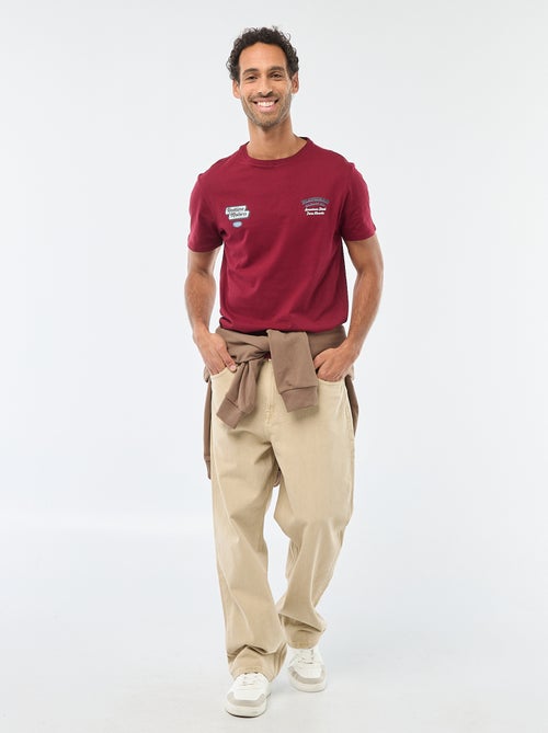 T-shirt met ronde hals, korte mouwen en print - Kiabi