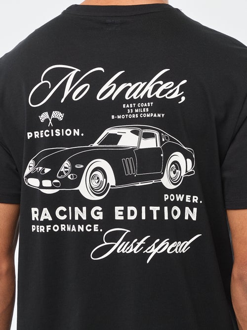 T-shirt met ronde hals, korte mouwen en print - Kiabi