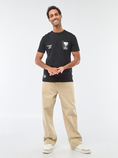 T-shirt met ronde hals, korte mouwen en print - Kiabi