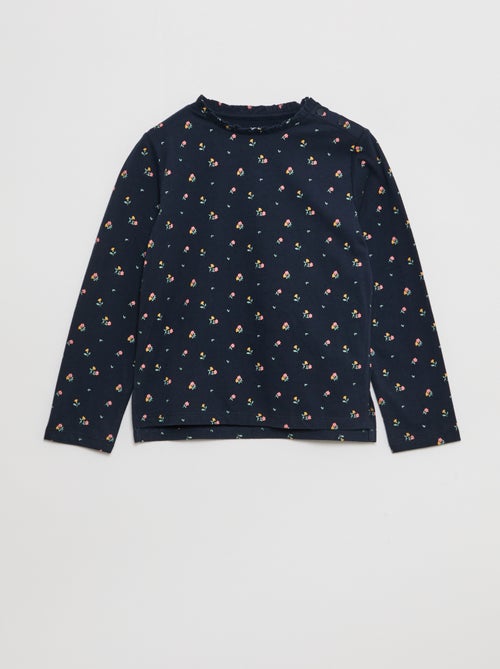 T-shirt met ronde hals met sierboordje - So Easy - Kiabi