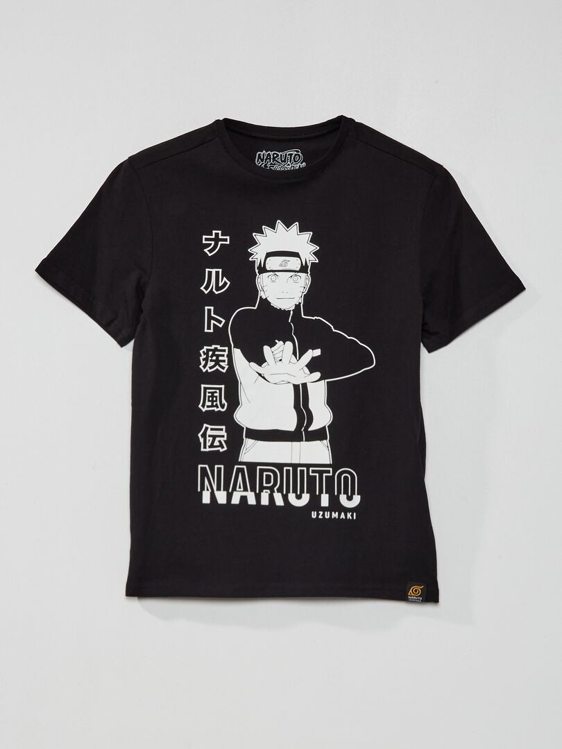 T-shirt met ronde hals 'Naruto' zwart - Kiabi