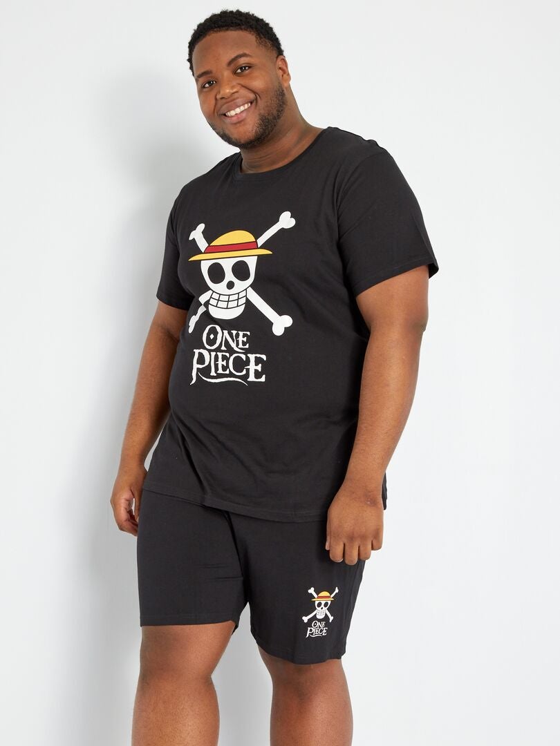 T-shirt met ronde hals 'One Piece' zwart - Kiabi