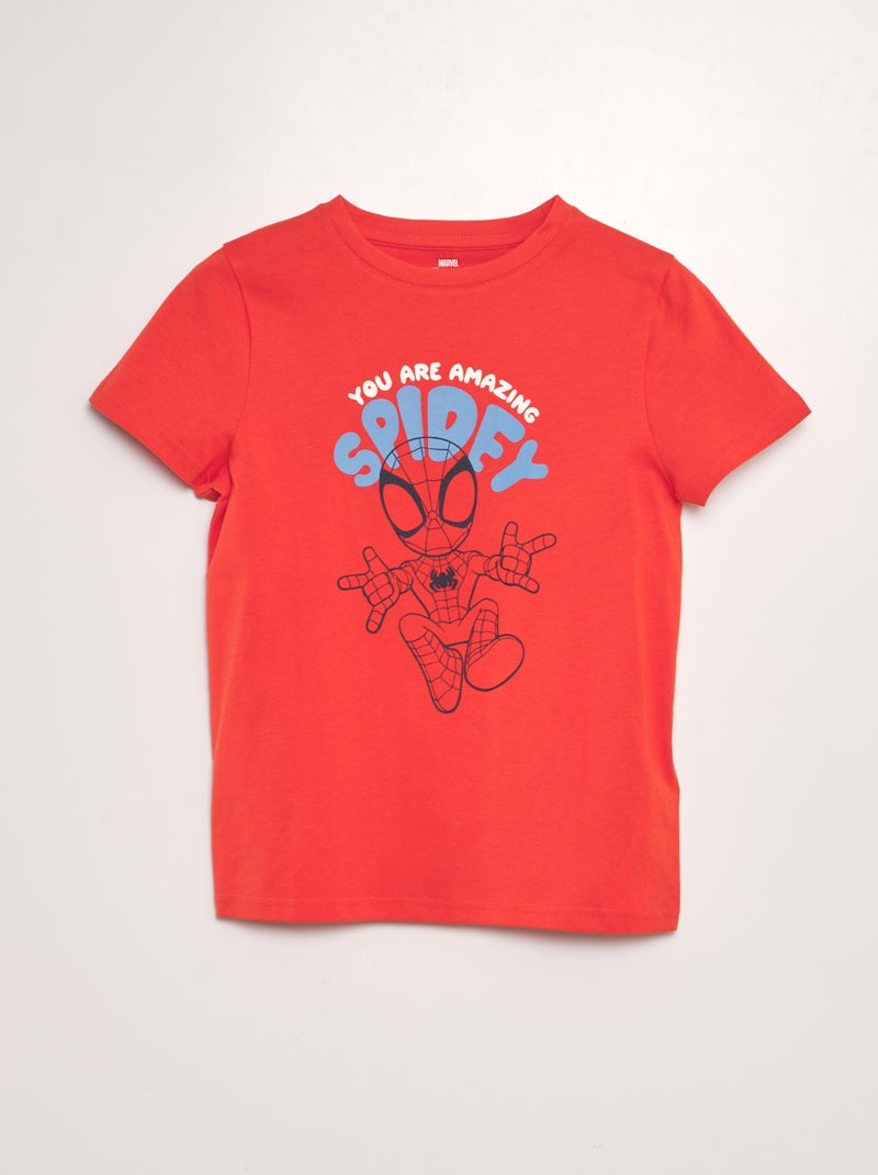 T-shirt met ronde hals 'Spider-Man' ROOD - Kiabi