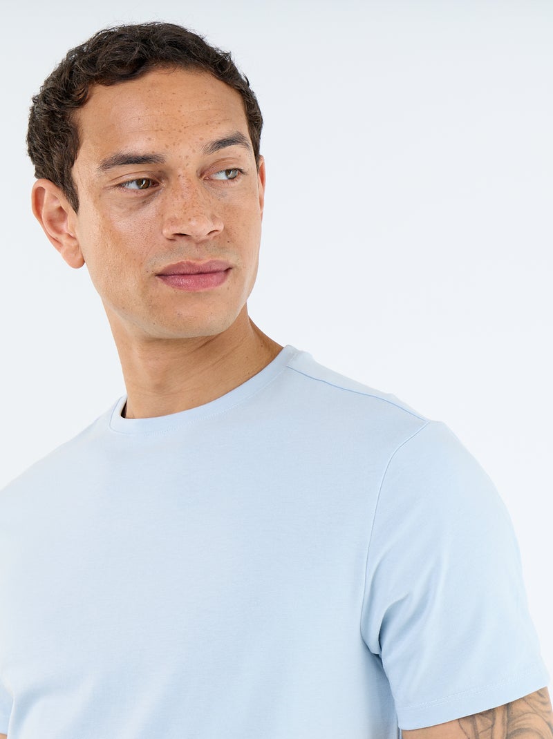 T-shirt met ronde hals van katoen - Tough Cotton™ Blauw - Kiabi