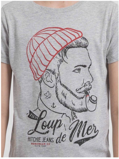 T-shirt met ronde hals van puur katoen - JOUANCY-J - Kiabi