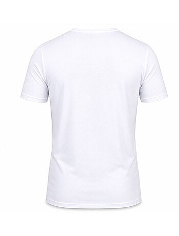 T-shirt met ronde hals voor heren, voorzien van kenmerkend borduurwerk op de borst.