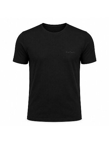 T-shirt met ronde hals voor heren, voorzien van kenmerkend borduurwerk op de borst.