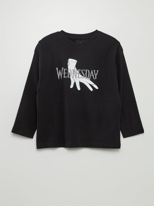 T-shirt met ronde hals 'Wednesday' - Kiabi